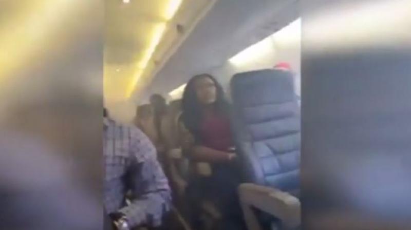 Thick smoke filled the planes cabin for at least 20 minutes (Photo: Screengrab)