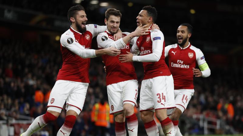 Arsenal romped to a 6-0 thrashing of BATE Borisov at a half-empty Emirates Stadium in their final Europa League group game on Thursday. (Photo: AP)