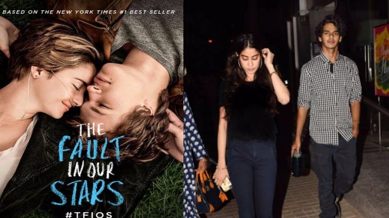 Poster of the film (L) and Jhanvi Kapoor and Ishaan Khatter spotted together in Mumbai.