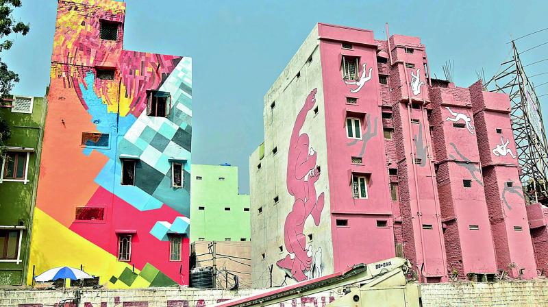 The spit-stained walls of a colony near Necklace Road are now transformed and the little Love Hyderabad structure has entered the list of â€œessential selfie spotsâ€.