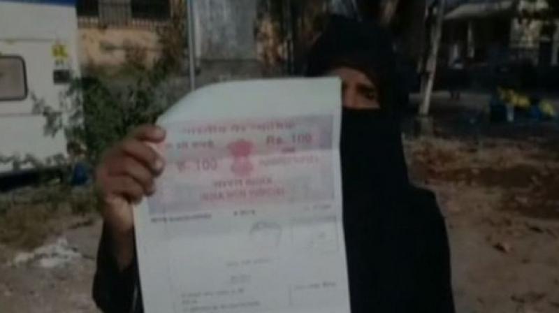The woman, Shabnam, said on Monday that she was caught unawares when she received the divorce papers on Rs 100 stamp paper. (Photo: ANI)