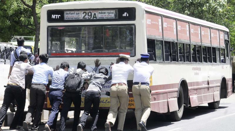 According to sources from MTC, more than 10-15 buses were brought down from large bus depots.