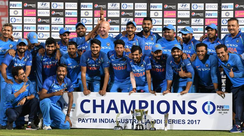 In Pictures: Team India celebrate ODI series win over Australia in style