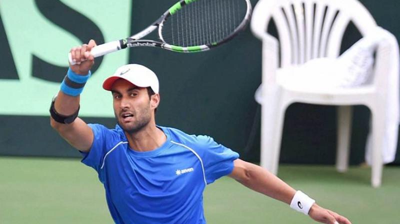 Unseeded Yuki Bhambri battled past his opponent from Bosnia and Herzegovina 7-5, 7-5 in the second round of the USD 75,000 hard court event. (Photo: