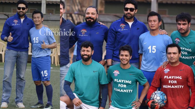 Abhishek, Bhaichung, other stars bond over football