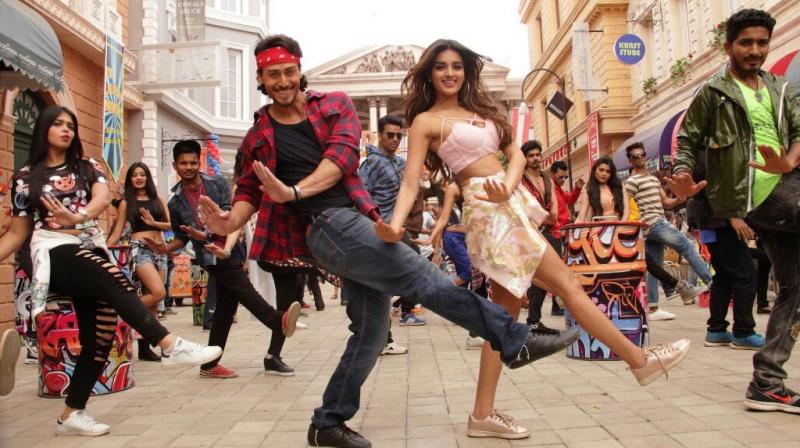 The picture featuring Tiger Shroff and Nidhi Agerwal that was shared on Twitter by the makers.