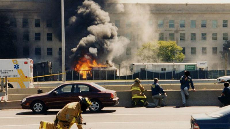 First responders after American Airlines Flight 77 crashed into the Pentagon. (Photo: AFP/ FBI)