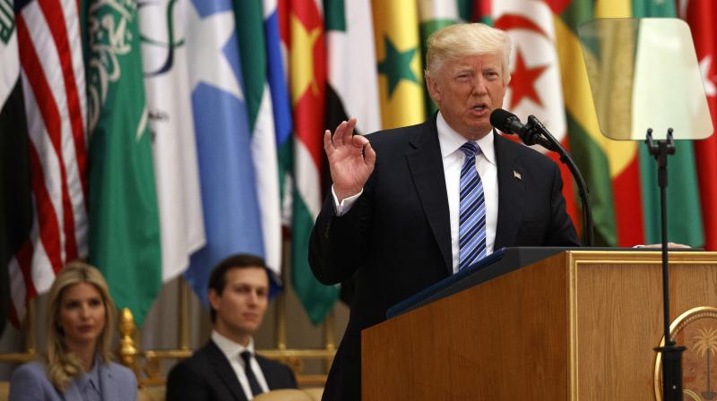 President Donald Trump delivers a speech to the Arab Islamic American Summit, at the King Abdulaziz Conference Center. (Photo: AP)