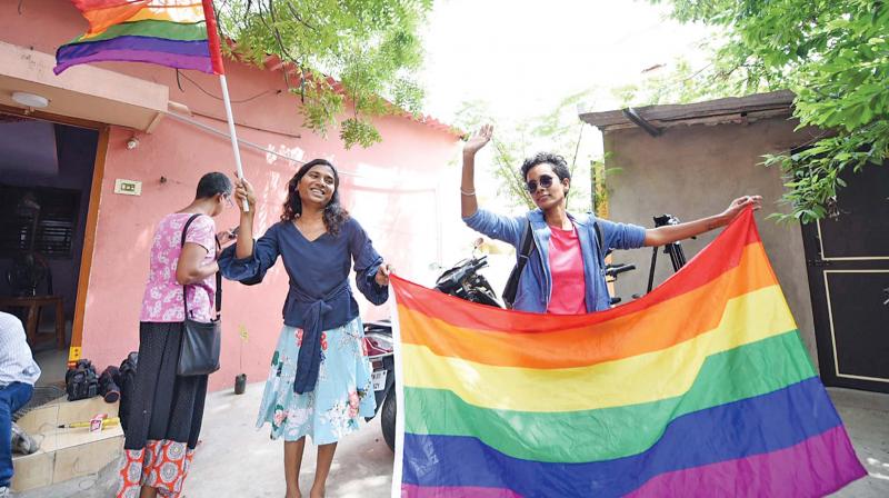 Members of the LGBTQI+ community celebrate after the archaic Section 377 is struck down on Thursday.	Image: DC