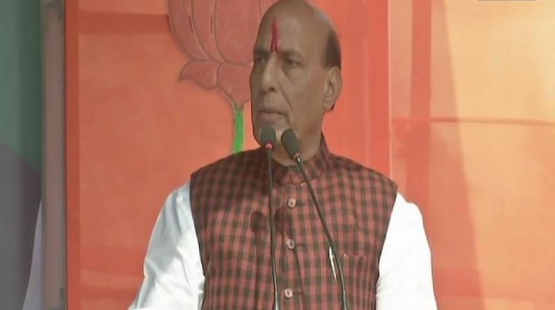 Home Minister Rajnath Singh on Sunday said condition of Tripura under the ruling Communist Party of India (Marxist) has been very poor. (Photo: ANI)