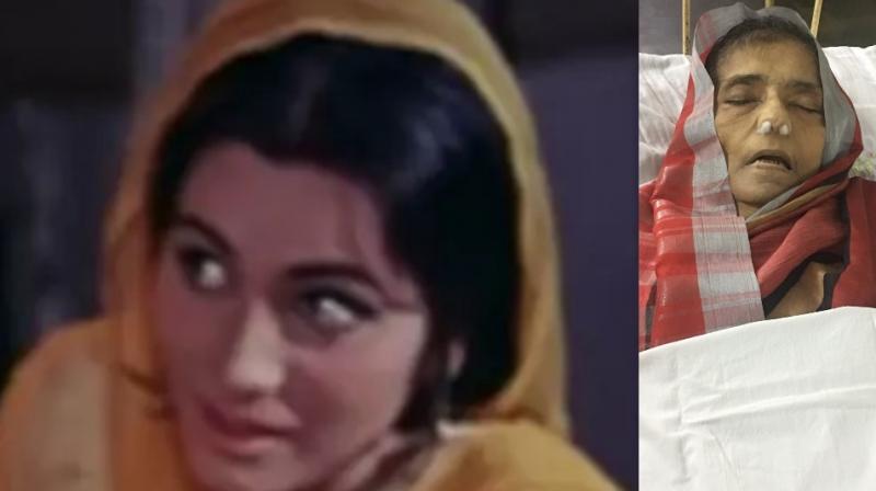 Geeta Kapoor in a still fron Pakeezah, and on her death bed.