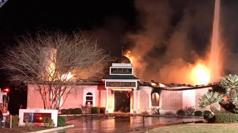 An early-morning fire Saturday destroyed a Texas mosque that was a target of hatred several years ago and experienced a burglary just a week ago (Photo: Facebook)