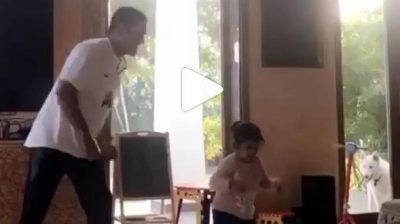 The veteran cricketer shared an adorable video of the duo shaking a leg together. (Photo: Screengrab)
