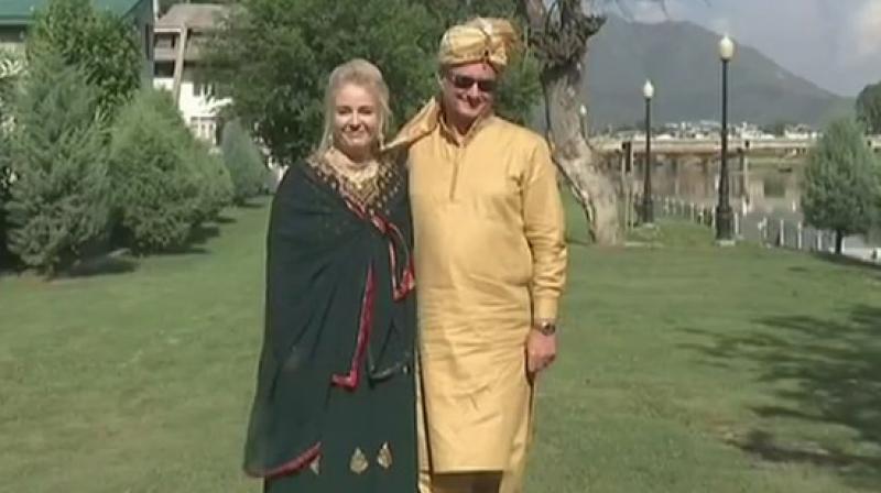 The couple, Bata and Wlodek, chose to dress up in traditional attires for the occasion. (Photo: ANI)