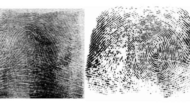Fingerprint that is worn out on paper.And Fingerprint on normal scanner.