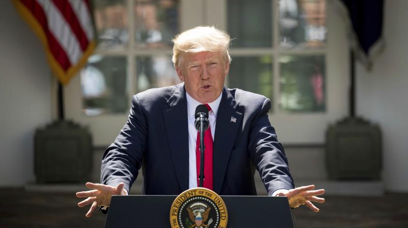 US President Donald Trump speaks about the U.S. role in the Paris climate change accord. (Photo: AP)