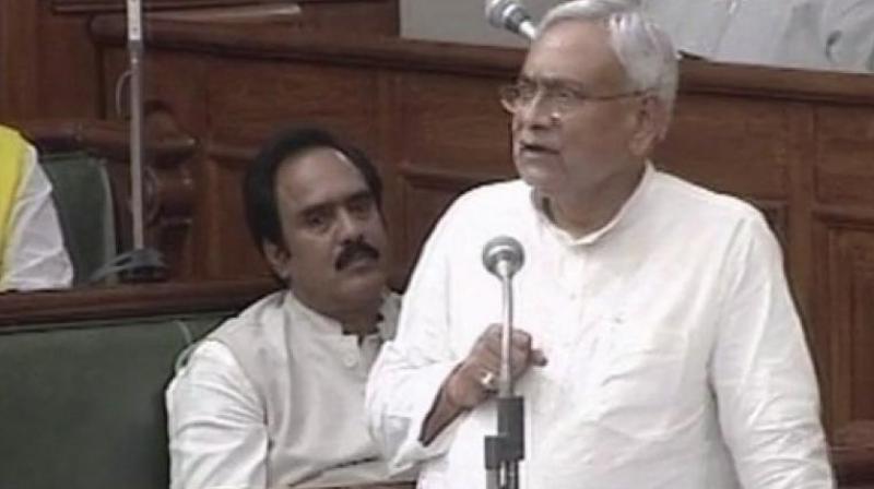Chief Minister Nitish Kumar, while speaking on the new liquor bill tabled in Bihar assembly, said, Liquor ban was introduced for the poor people. They were wasting a major part of their income in buying alcohol. Domestic violence was high. I did this for betterment of poor. (Photo: ANI)