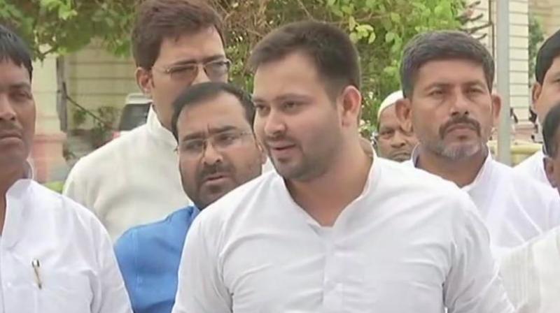 Bihar has been ranked at bottom as per Public Affairs Index 2018. We will tell the people that Nitish Kumar has destroyed Bihar completely, Tejaswi said. (Photo: ANI | Twitter)