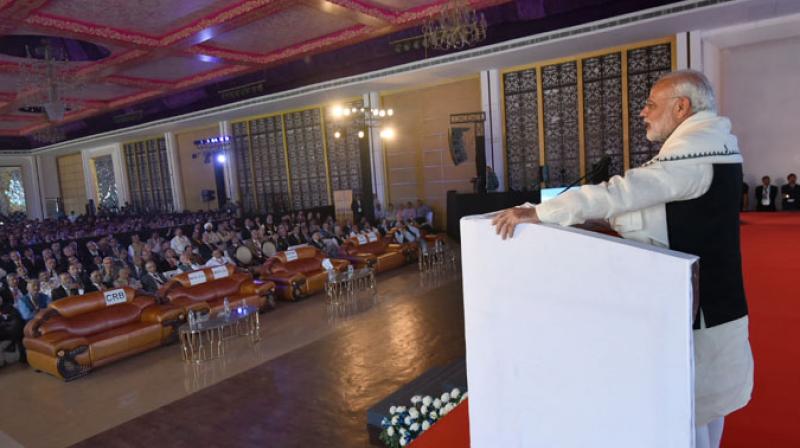 Prime Minister Narendra Modi addressing at the Rail Vikas Shivir, in Surajkund, Haryana (Photo: PIB)