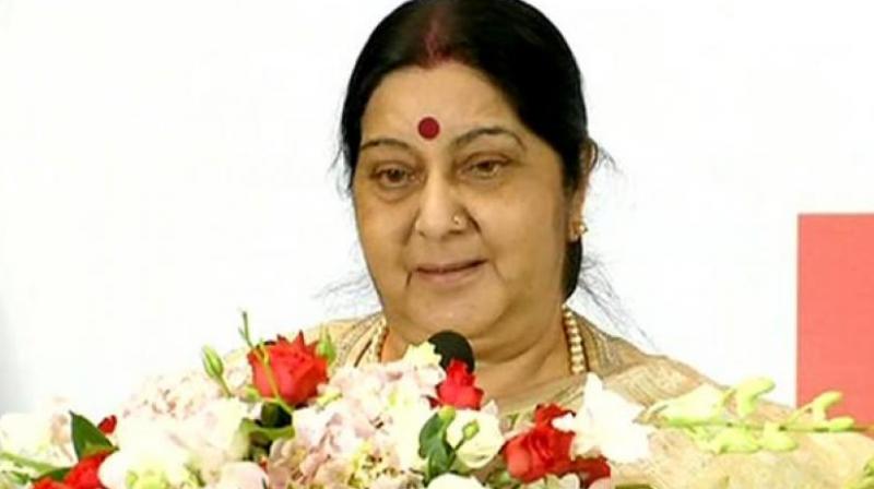 External Affairs Minister Sushma Swaraj appreciated the way Indian films are becoming increasingly popular in neighbouring country China. (Photo: ANI)