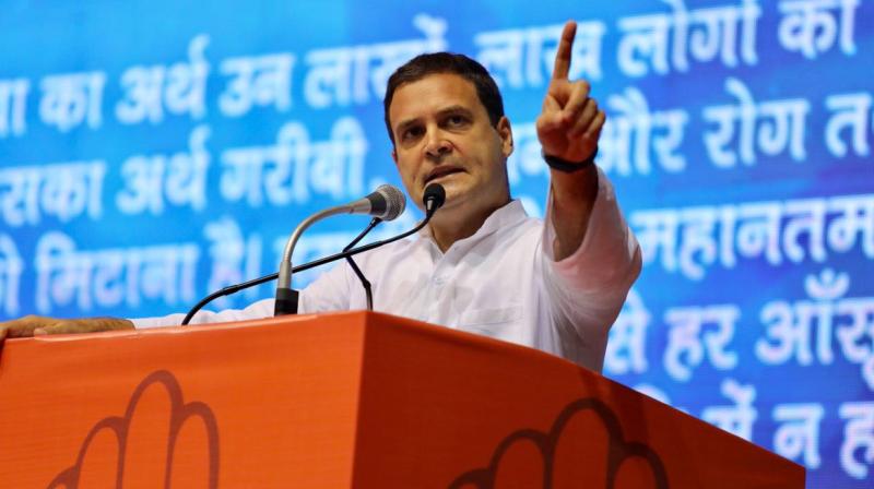 In reference to the alleged involvement of a BJP MLA in Unnao rape case, Congress chief Rahul Gandhi said, Modis earlier slogan of Beti Bechao, Beti Padhao (Save daughters, educate them) had become Beti bachao (Save daughters) from the BJP and its leaders. (Photo: Twitter/@INCIndia)