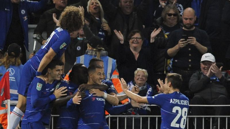 EFL Cup: Eden Hazard inspires comeback as Maurizio Sarris Chelsea see off Liverpool