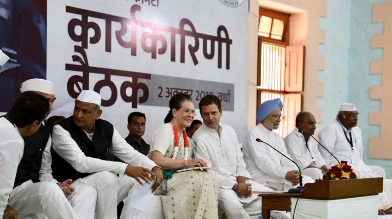 The CWC meeting was presided over by Congress president Rahul Gandhi and attended among others by UPA chairperson Sonia Gandhi and former prime minister Manmohan Singh. (Photo: Twitter | @INCIndia)