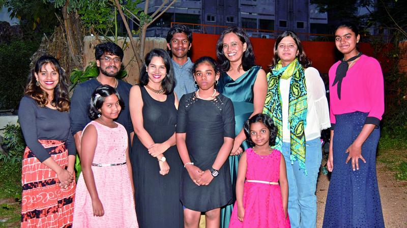 Ashrita DSouza along with several of her young students performed at the World Music Day celebrations.