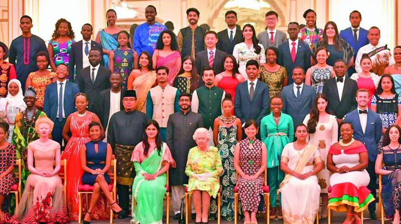 60 young achievers with Her Majesty The Queen Elizabeth II.