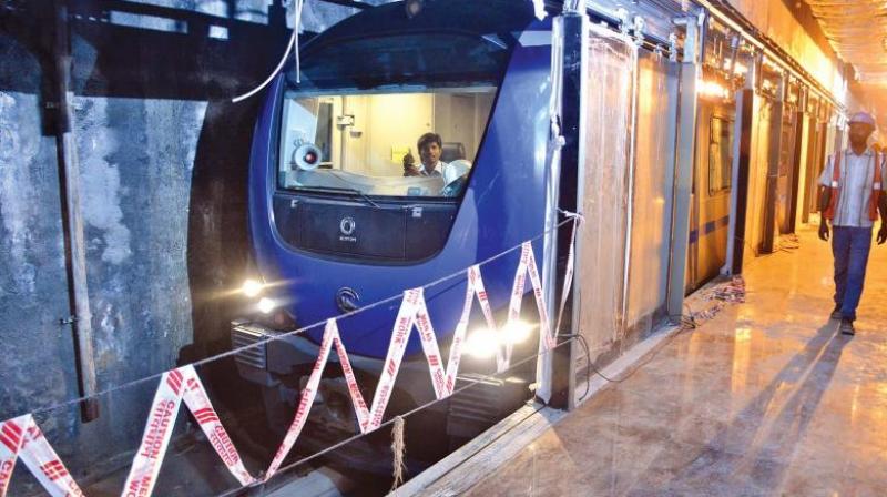 The underground metro rail stretch from Koyambedu to Shenoy Nagar is likely to be thrown open to the public next week, sources in Chennai Metro Rail Limited (CMRL) have said.