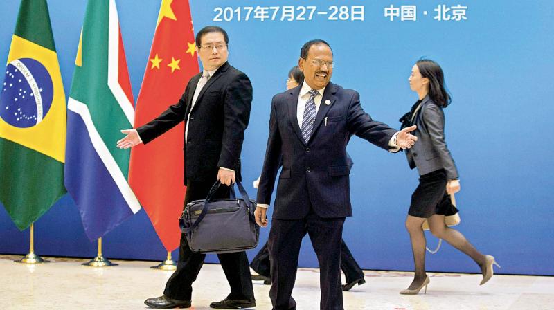 National Security Adviser Ajit Doval at the Diaoyutai state guesthouse in Beijing where he attended a BRICS NSA meet amidst Sikkim standoff.