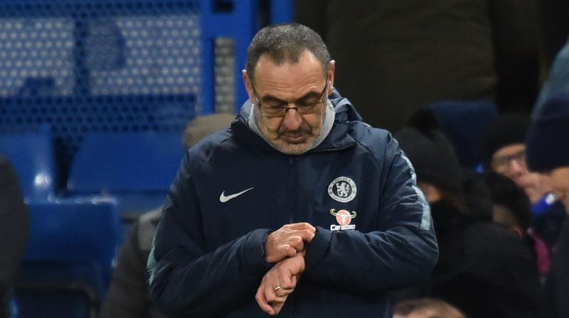 Sarri responded to reports he is in danger of being sacked by mounting a defiant defence of his philosophy. (Photo: AFP)