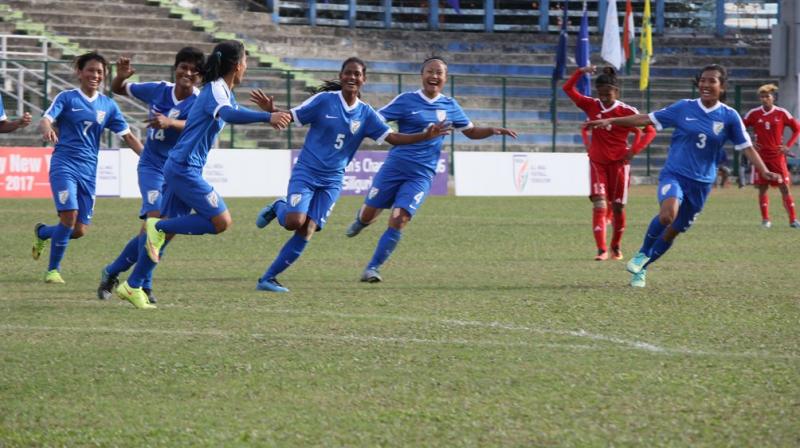 India beat Nepal 3-1 at the Kanchenjunga Stadium. (Photo: AIFF)