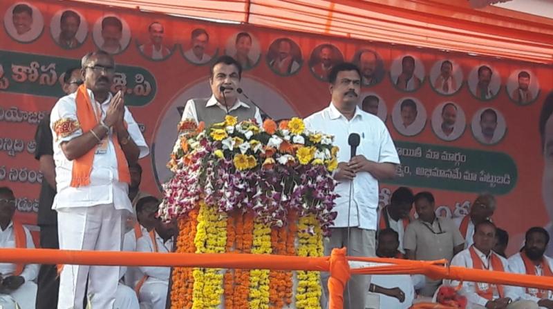 Addressing an election rally at Uppal, he claimed that the BJP alone is a democratic party where a small-time worker like him could rise to become its president and a tea seller could become the countrys prime minister. (Photo: File)