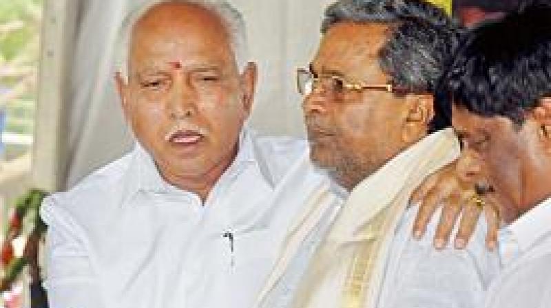 BJP leader B.S. Yeddyurappa with Siddaramaiah