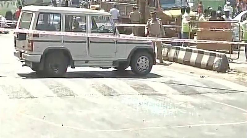 Police has cordoned off the area. (Photo: ANI Twitter)