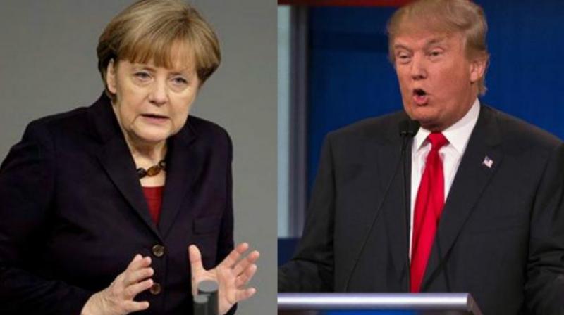Angela Merkel said Europe must step up as a player in world affairs, signalling that the EU needs to take control of its destiny in the era of Mr Trump.
