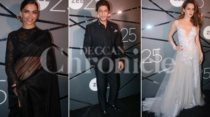 SRK, Deepika choose black, Kangana goes white for 25 years of a media house