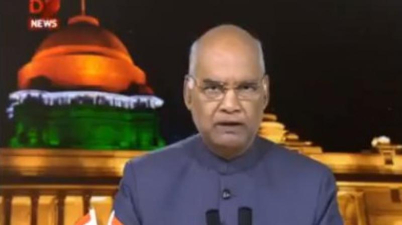 President Ram Nath Kovind addressed the nation on the eve of 72nd Independence Day. (Photo: Twitter | ANI)