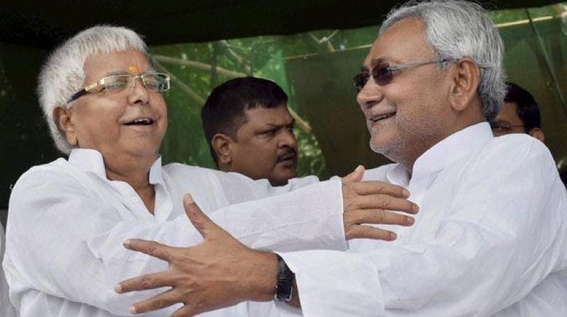 RJD chief Lalu Yadav with Nitish Kumar