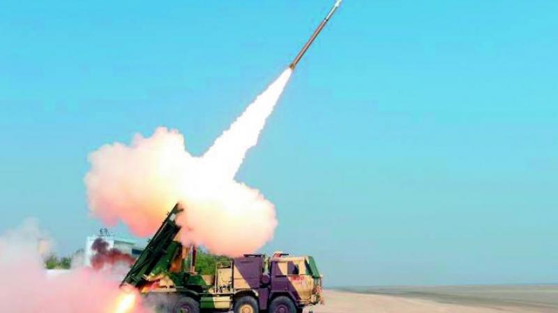 Guided Pinaka rocket Mark-II was test-fired in Odisha