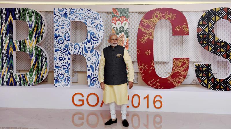 Prime Minister Narendra Modi at the BRICS Summit in Benaulim. (Photo:PTI)