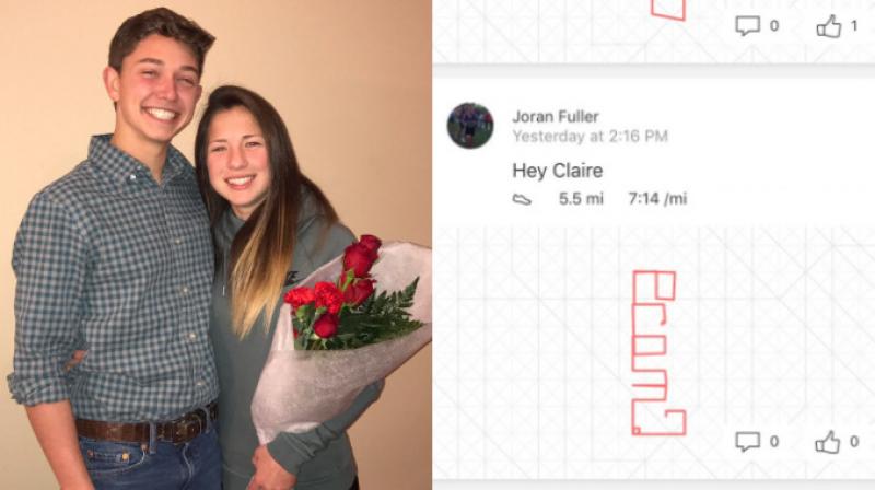 The 17-year-old Joran Fuller used the fitness app Strava to ask the girl to prom after they had been dating for a few weeks. (Photo: Twitter)