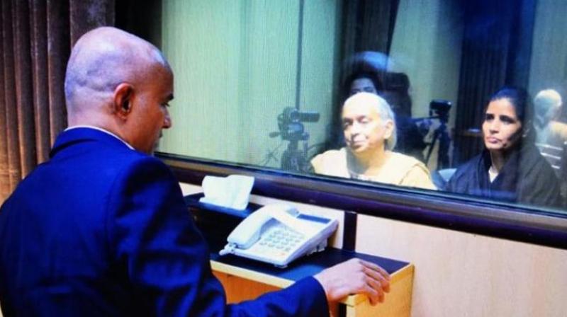 Kulbhushan Jadhav meets his wife and mother at the foreign ministry in Islamabad. (Photo: AP/File)