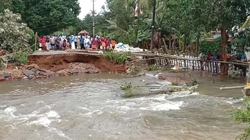 The Arattupuzha bund road which got washed away during the flood. (File pic)