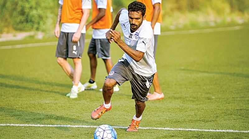 Bengaluru FC will bank on CK Vineeth to produce his usual livewire performance against Air Force Club in the final. (Photo: DC)