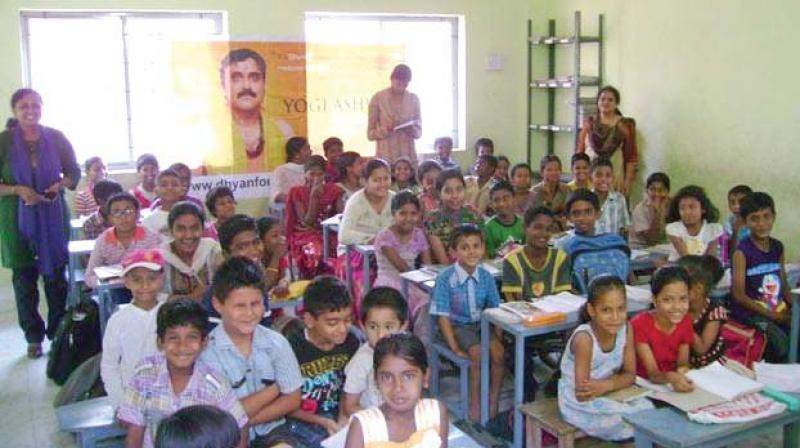 A class in session in one of the Dhyan Foundation schools in Bengaluru 	DC