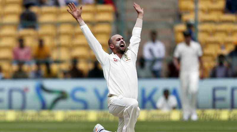 Nathan Lyon scalped the big wicket of Virat Kohli as Australia pushed India on the backfoot. (Photo: AP)