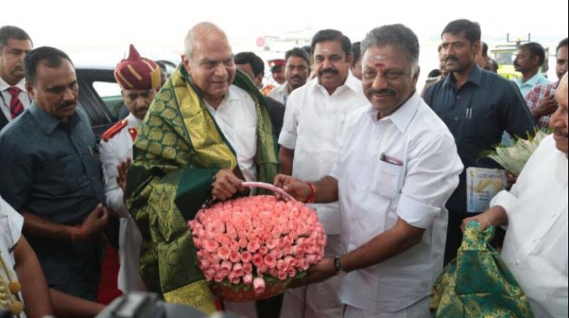Banwarilal Purohit was sworn in as the 25th Governor of Tamil Nadu on Friday. (Photo: Twitter |@OfficeOfOPS)