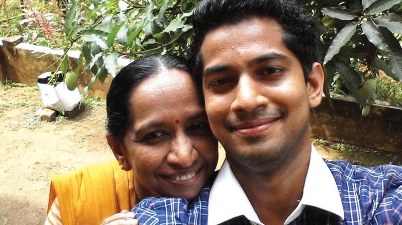 Joseph Annamkutty Jose with his mother